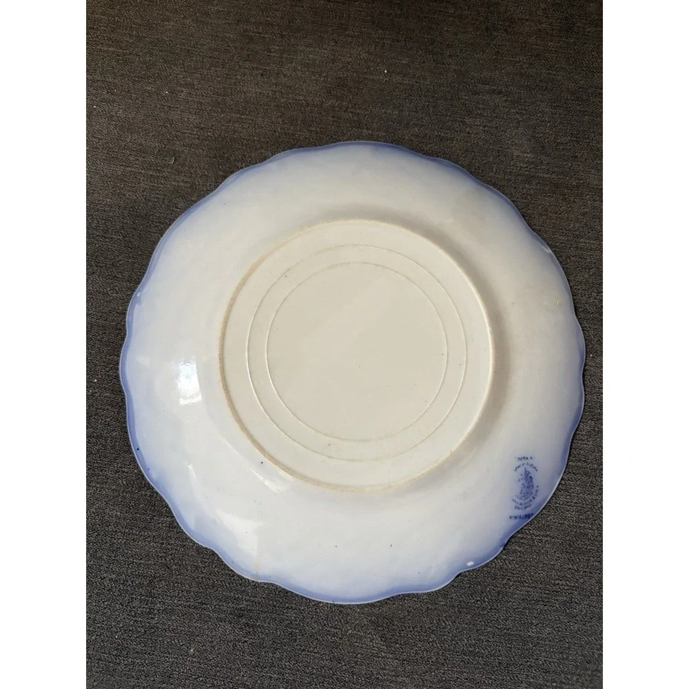 Antique 19th C.  Henry Alcock Touraine Dinner Plate Flow Blue 9